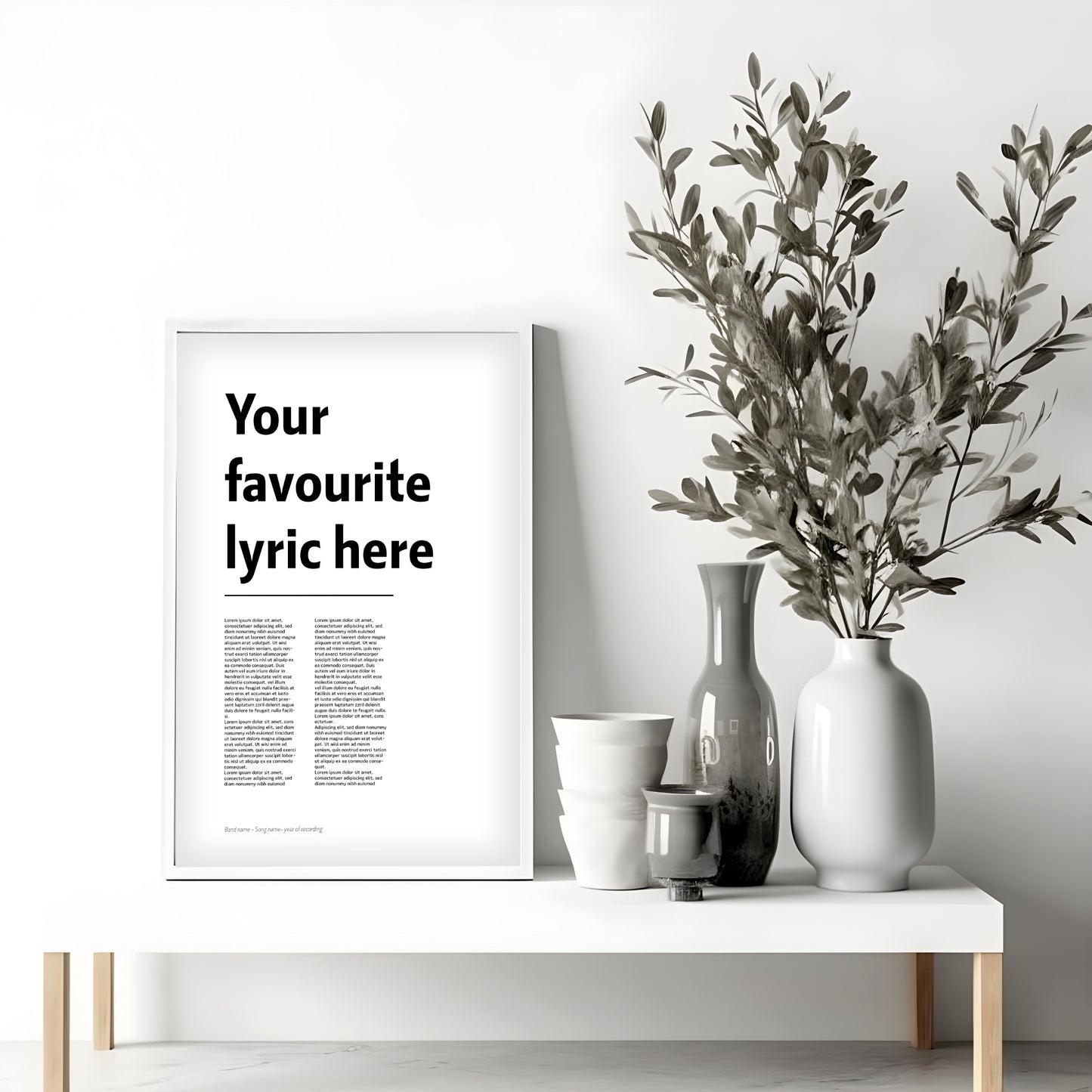 Custom Favourite Lyric Print , Song Gift, Wedding, Anniversary, Special Occasion, Wall Art, Personalised Quality Print